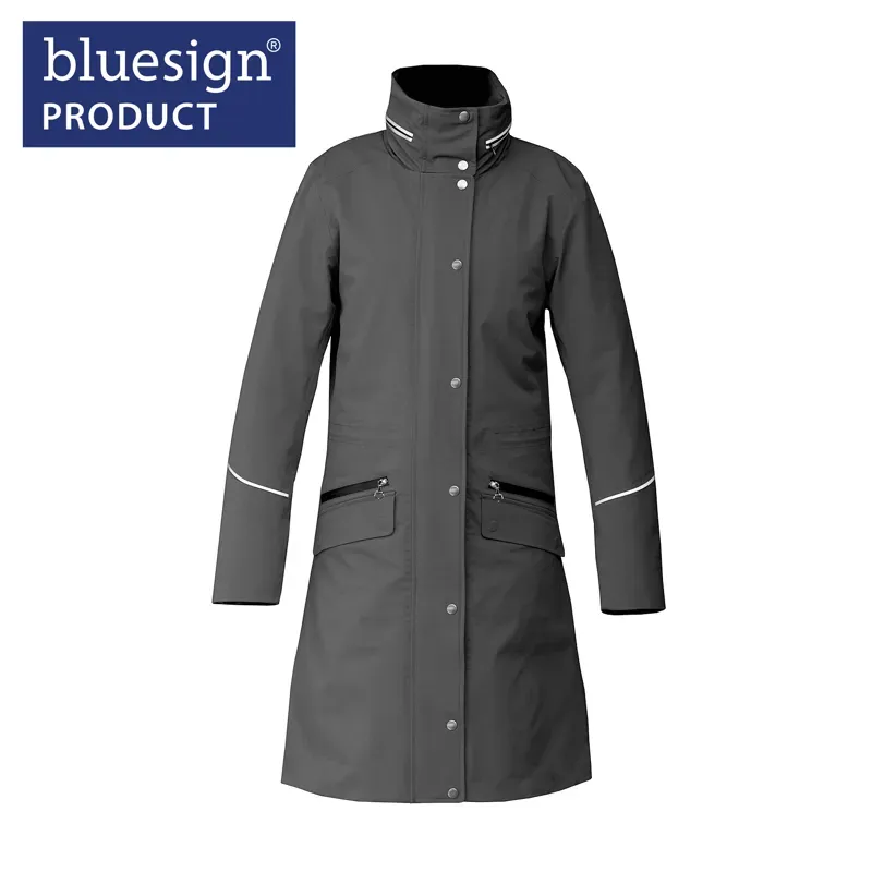 Equetech Utopia Long Waterproof Riding Coat in Grey-5