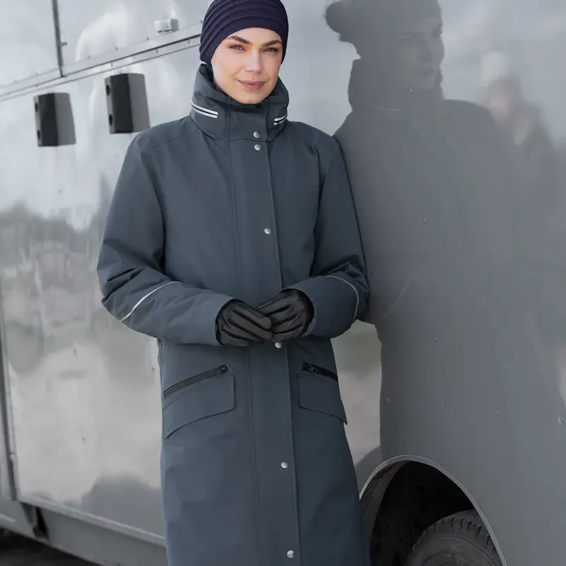 Equetech Utopia Long Waterproof Riding Coat in Grey-3