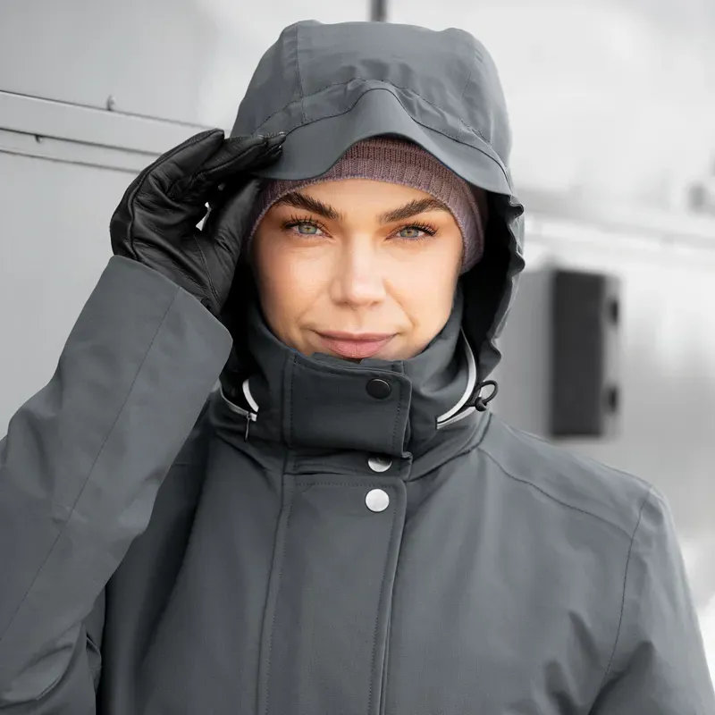 Equetech Utopia Long Waterproof Riding Coat in Grey-2